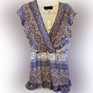 NWT Francesca’s Blue Rain Boho Romper